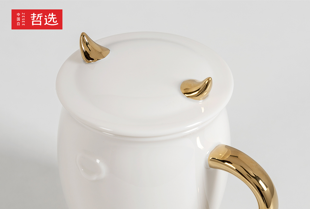 Chinese white，Zhe Xuan，ceramics，product，Mug，year of the ox，Simplicity，gift，