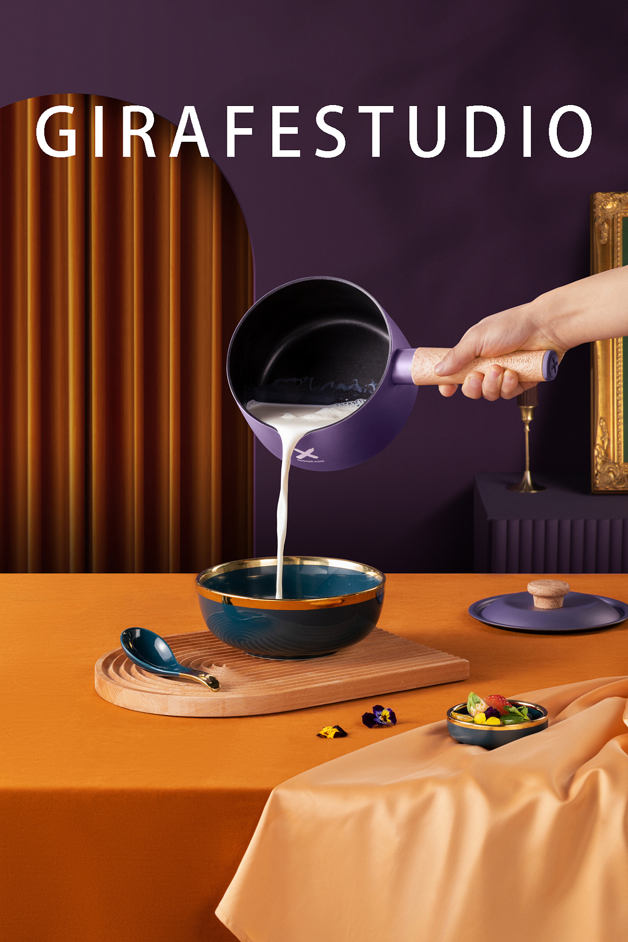 Frying pan，Soup pot，The milk pot，Wok，Cooking King，Set of tied pot，Small yellow duck series，cookware，