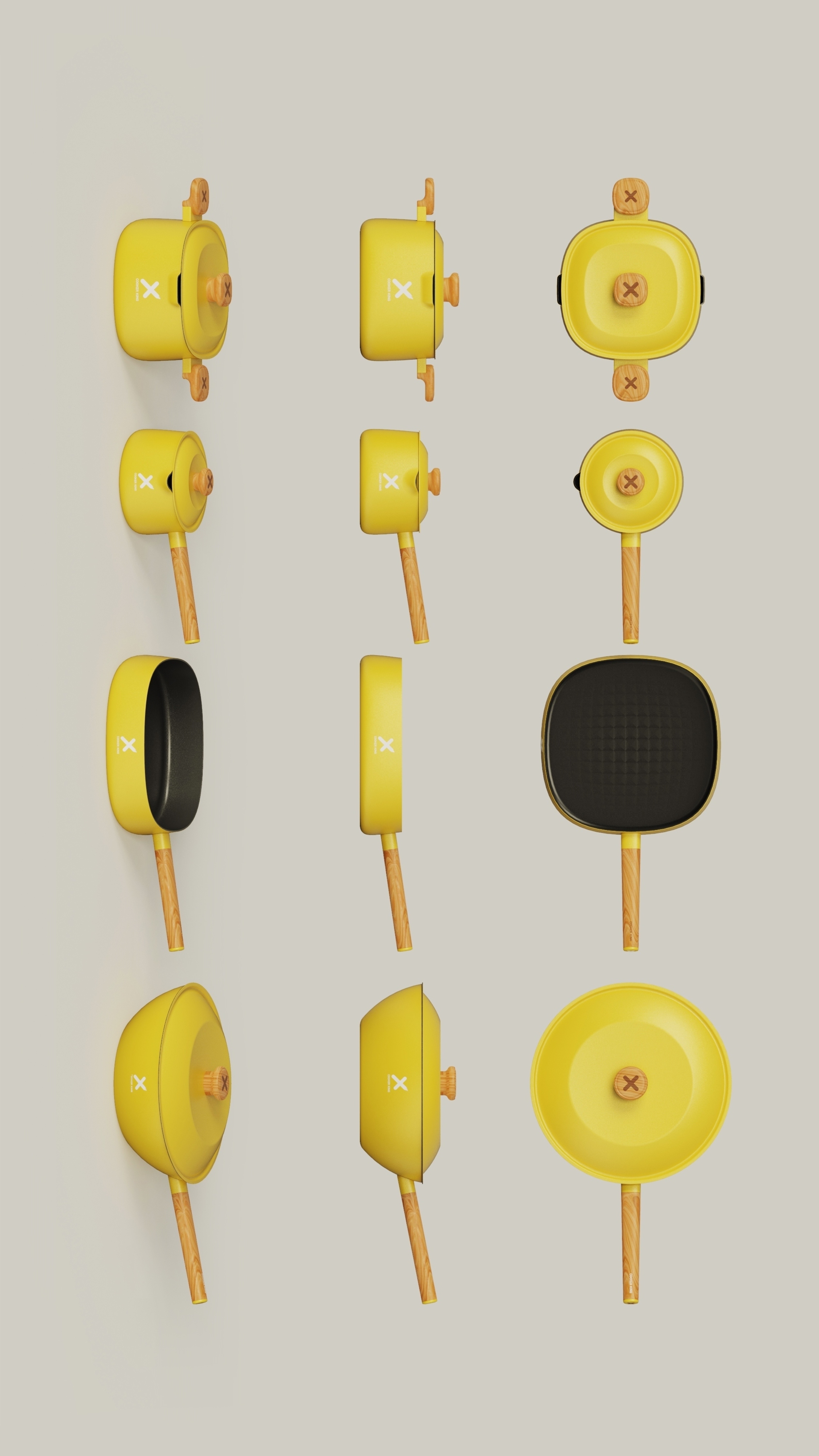 Frying pan，Soup pot，The milk pot，Wok，Cooking King，Set of tied pot，Small yellow duck series，cookware，