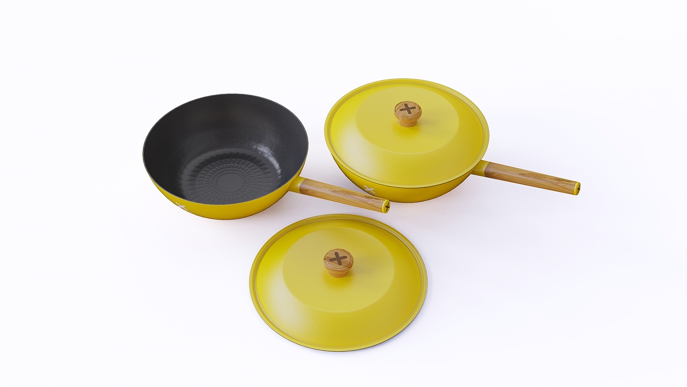 Frying pan，Soup pot，The milk pot，Wok，Cooking King，Set of tied pot，Small yellow duck series，cookware，