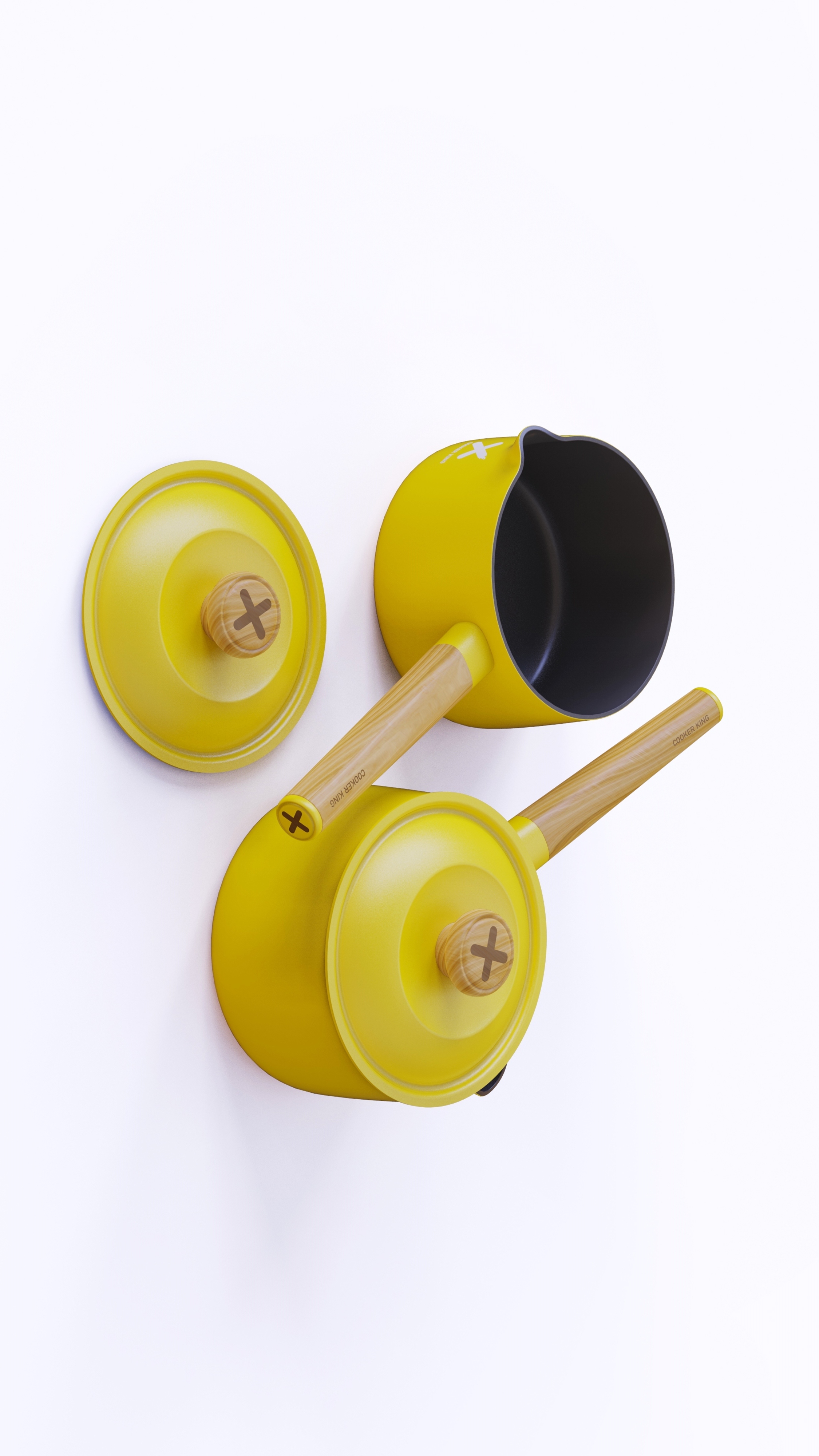 Frying pan，Soup pot，The milk pot，Wok，Cooking King，Set of tied pot，Small yellow duck series，cookware，