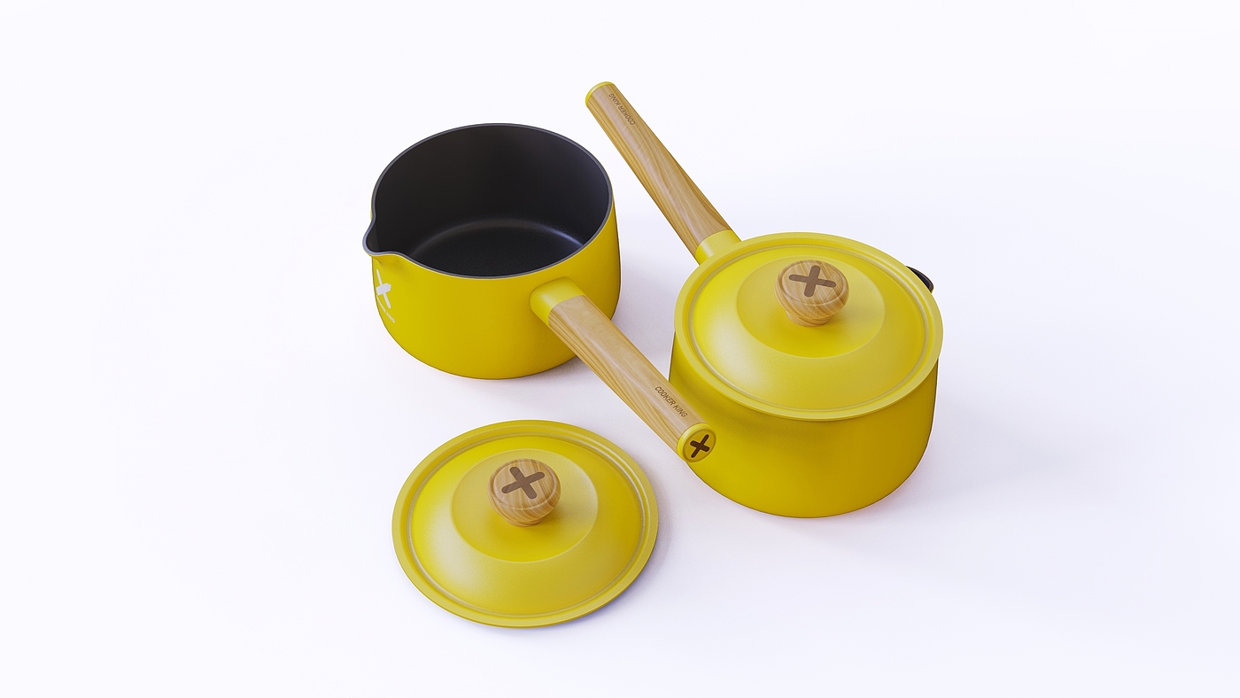 Frying pan，Soup pot，The milk pot，Wok，Cooking King，Set of tied pot，Small yellow duck series，cookware，
