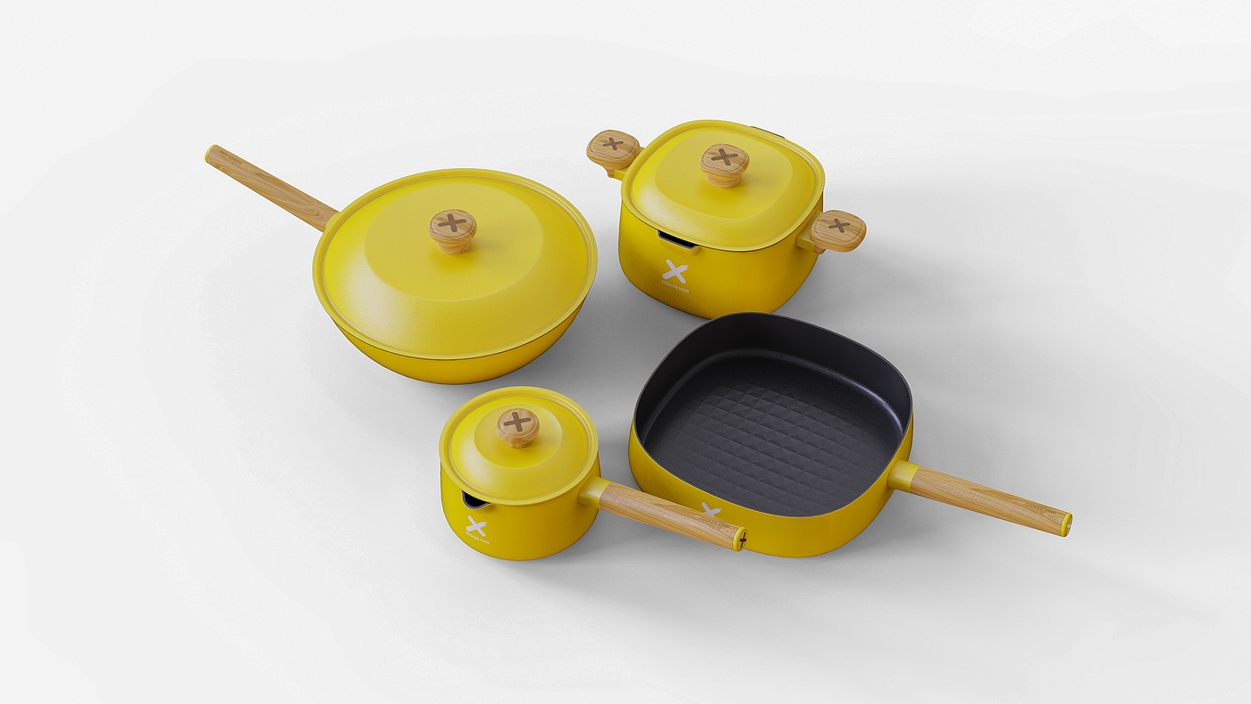 Frying pan，Soup pot，The milk pot，Wok，Cooking King，Set of tied pot，Small yellow duck series，cookware，