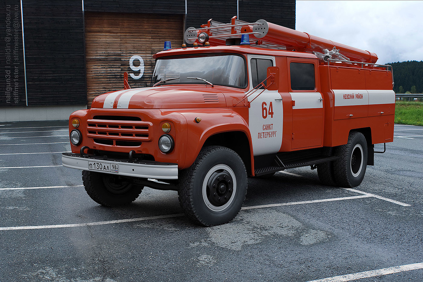 fire engine，Automobile design，Cool，Russia，