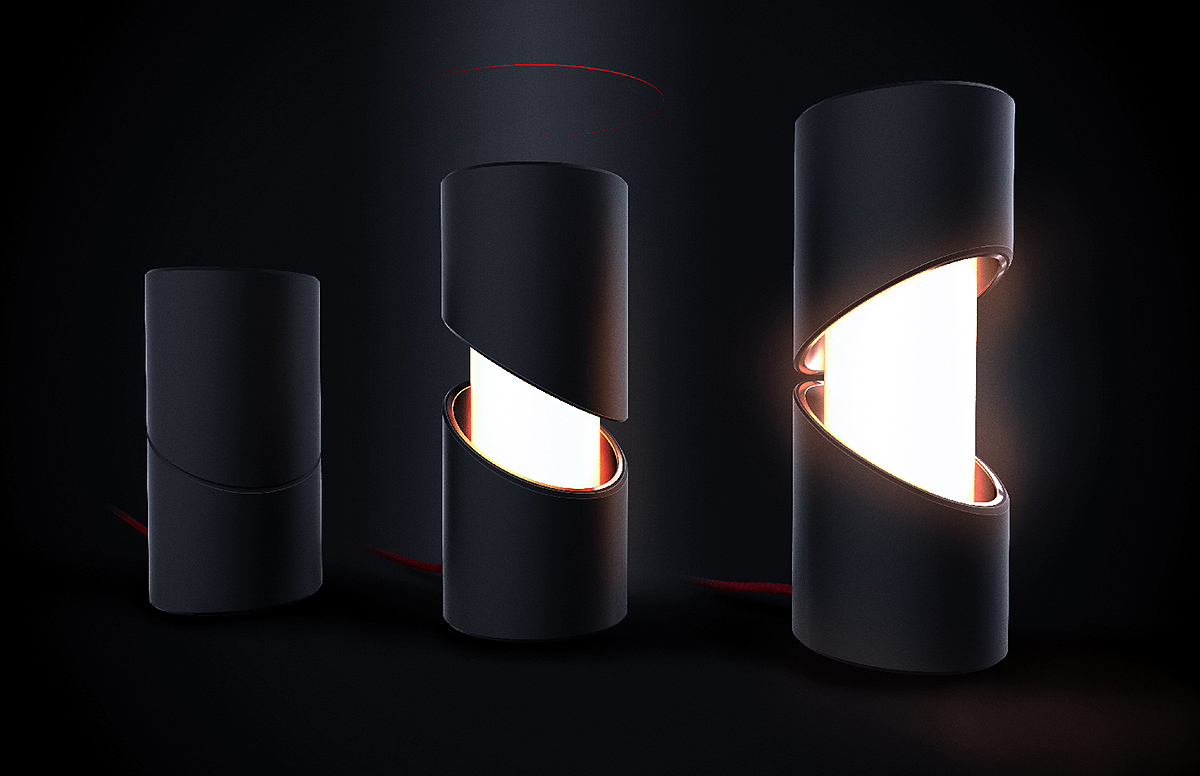 duality，desk lamp，Creative design，black，Portable，