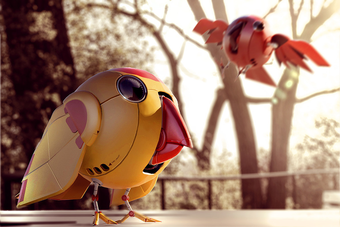 Robot bird，Spherical type，adorable，Plastic，