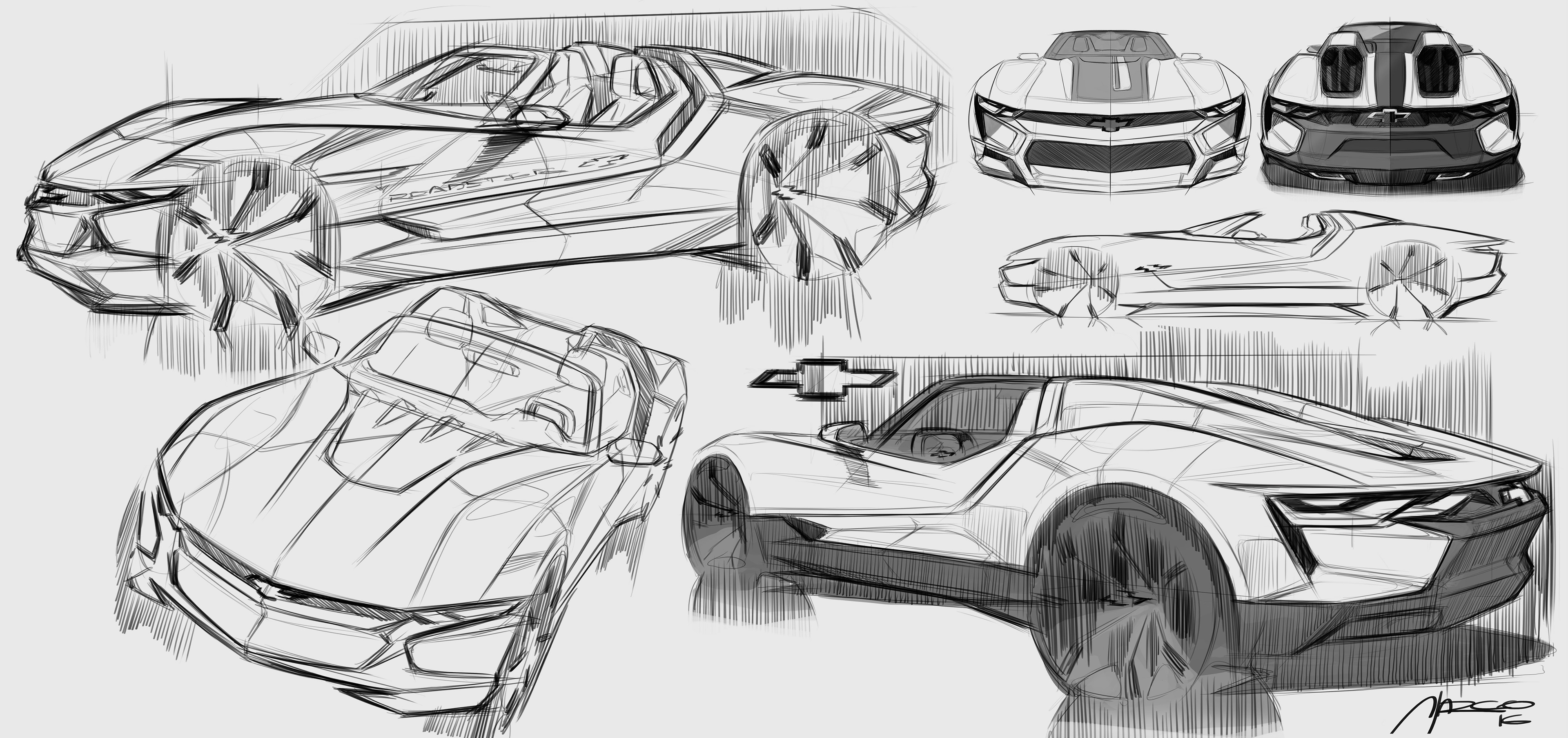 concept，Rendering，Sports car，Hand drawn，