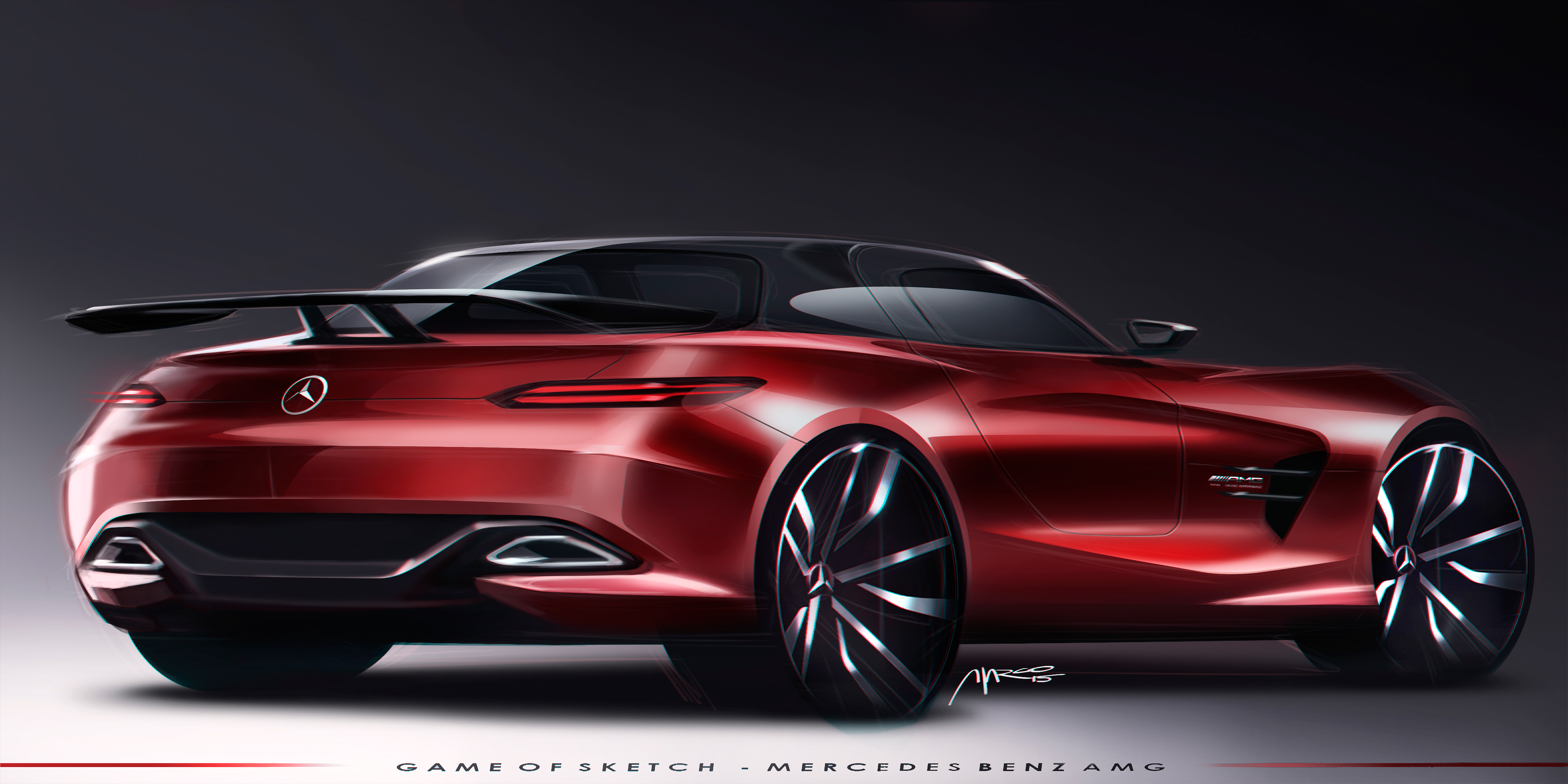concept，Rendering，Sports car，Hand drawn，