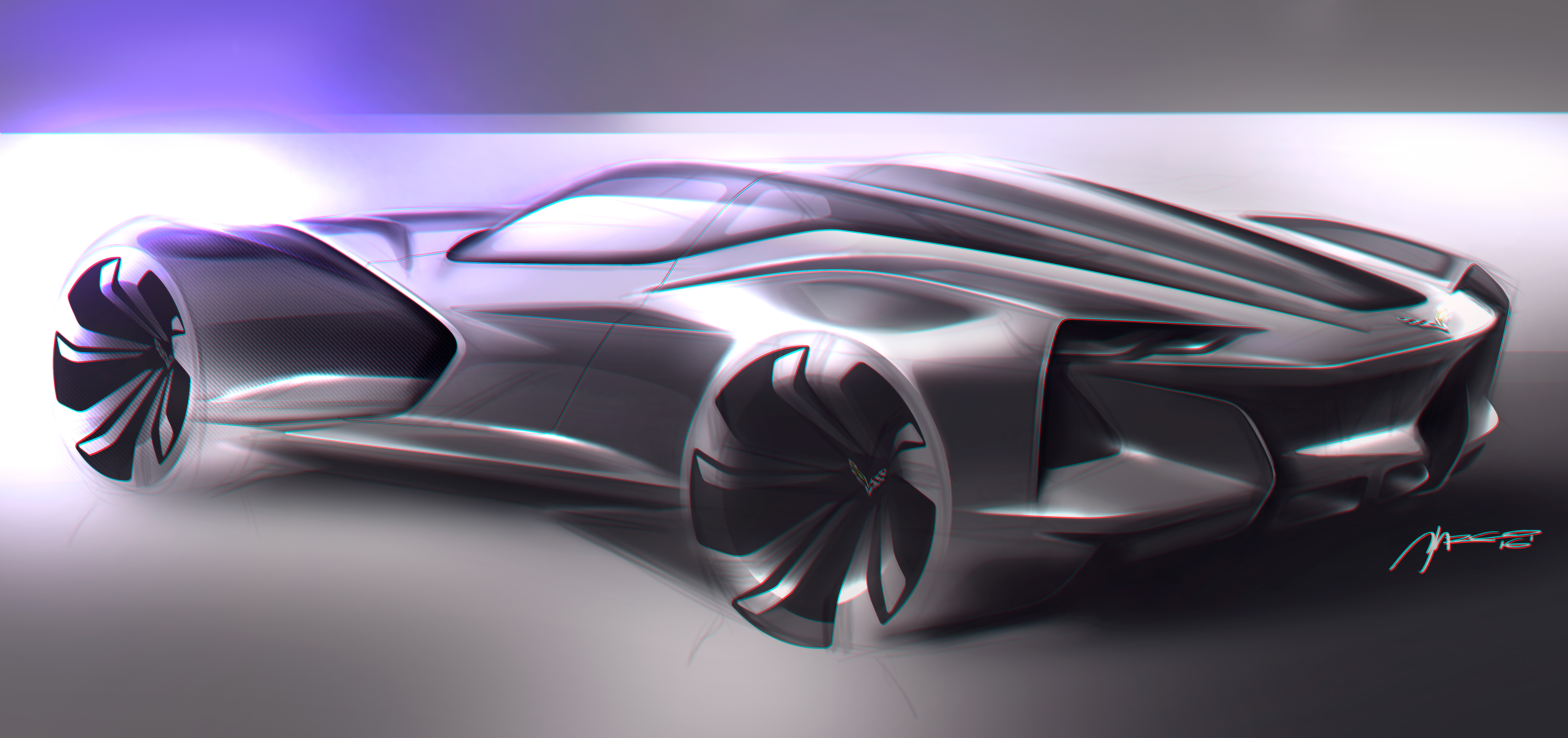 concept，Rendering，Sports car，Hand drawn，