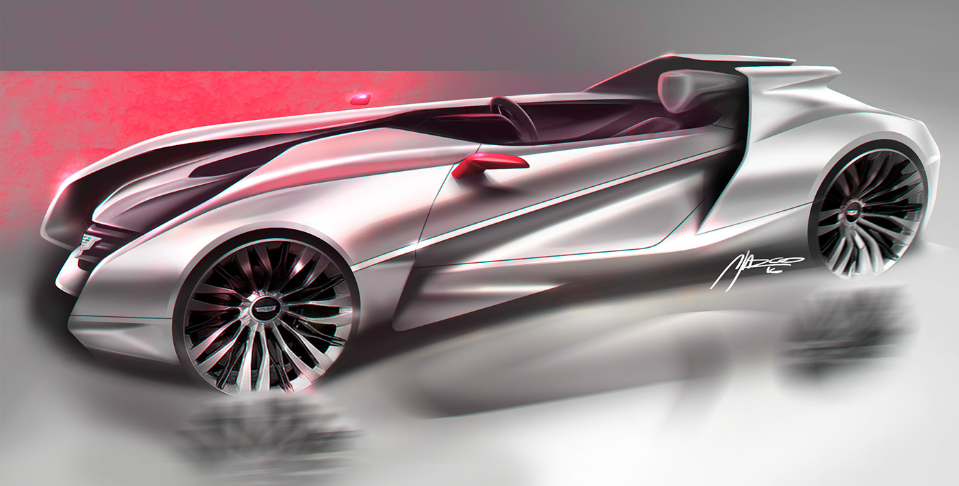 concept，Rendering，Sports car，Hand drawn，
