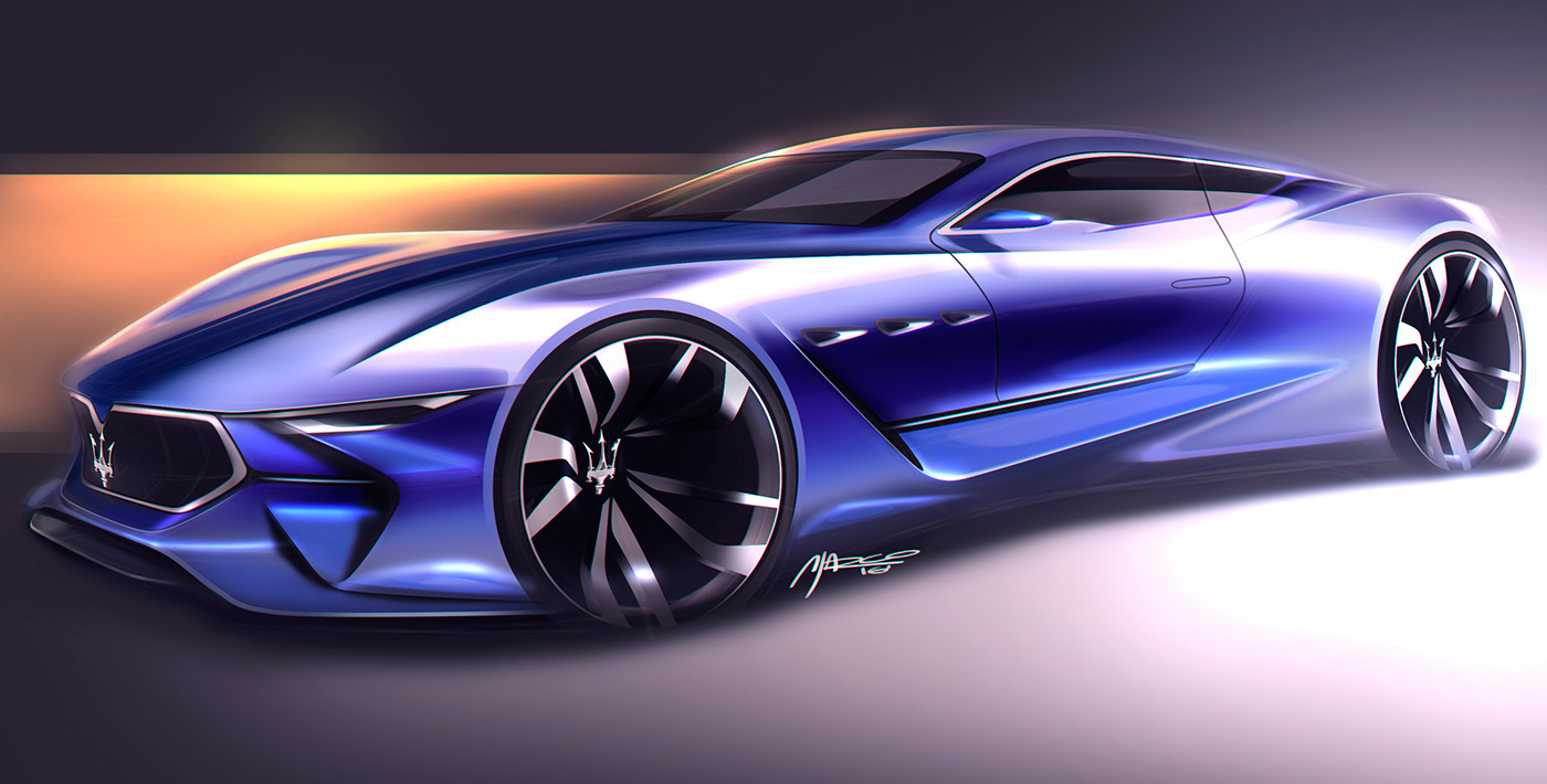 concept，Rendering，Sports car，Hand drawn，