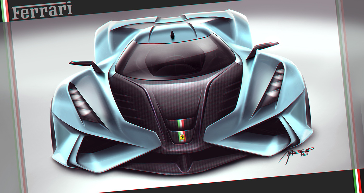 concept，Rendering，Sports car，Hand drawn，