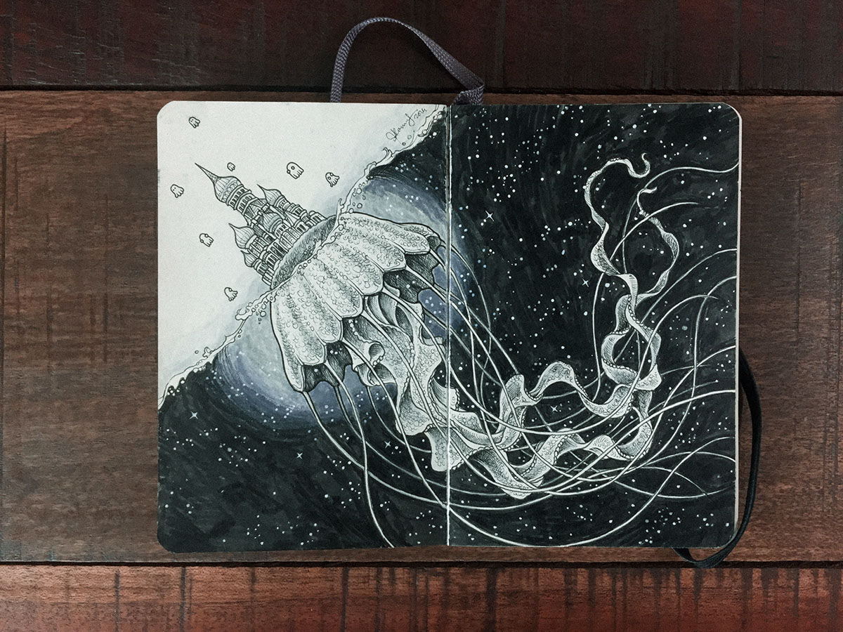 painting，Needle pen，shoes，Hand drawn，