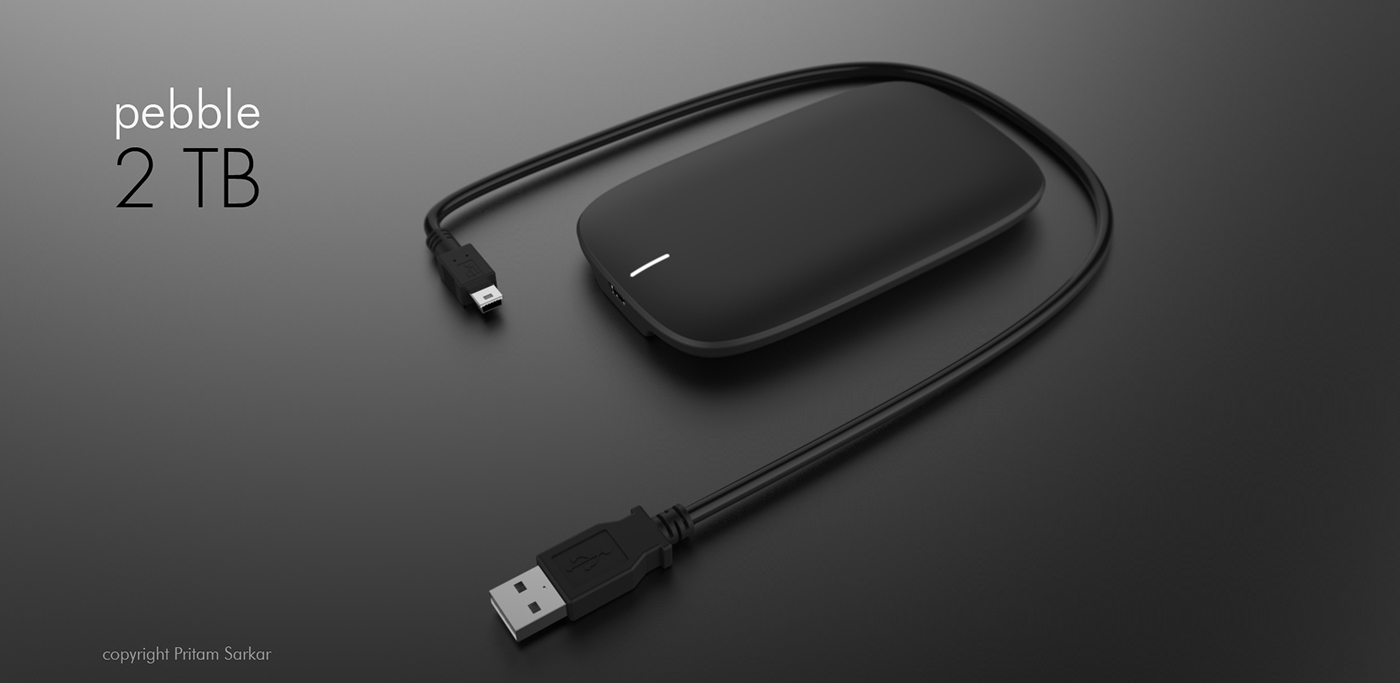 mobile hard disk drive，Simple design，modelling，texture of material，