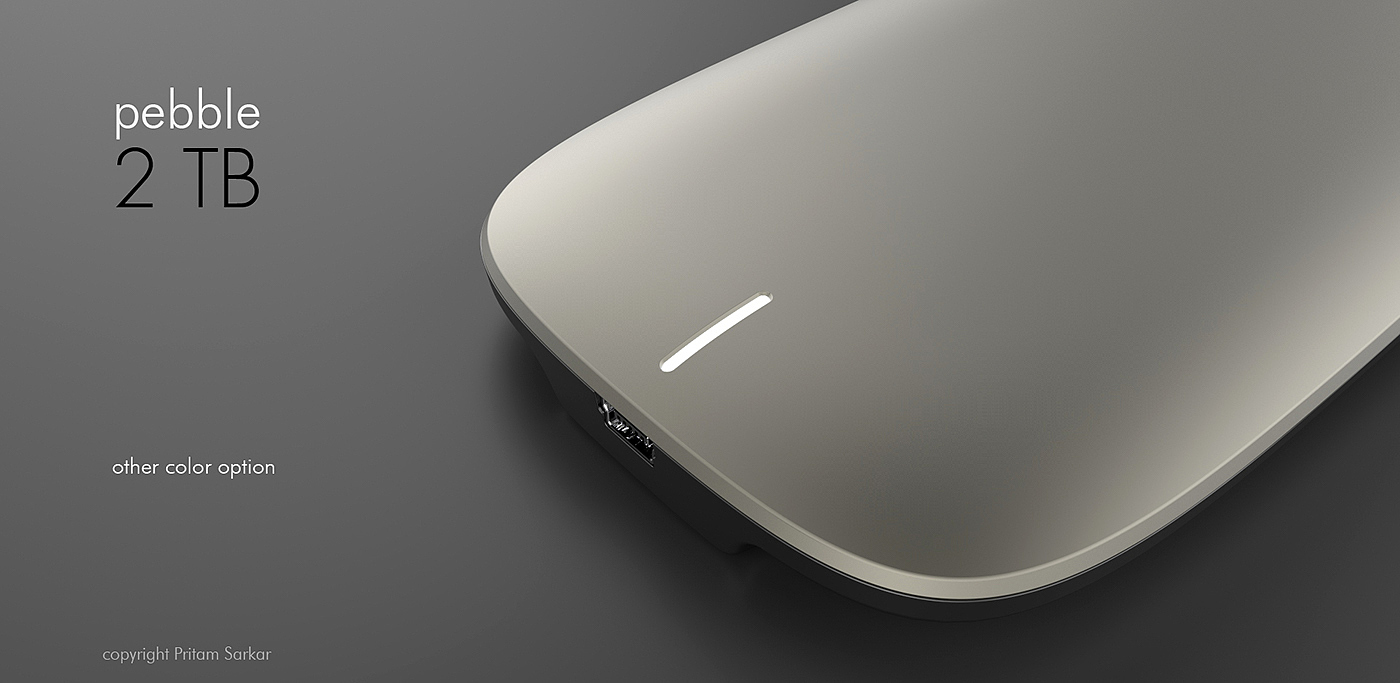 mobile hard disk drive，Simple design，modelling，texture of material，