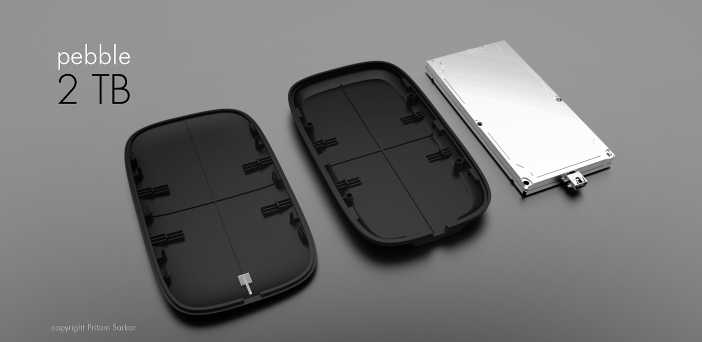 mobile hard disk drive，Simple design，modelling，texture of material，