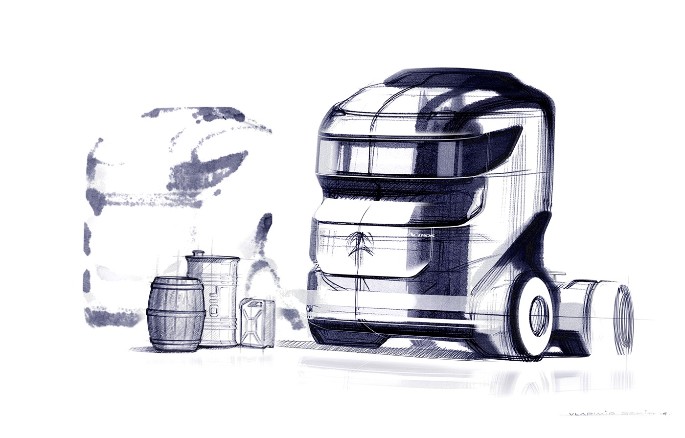 Hand drawn，automobile，draft，elephant，