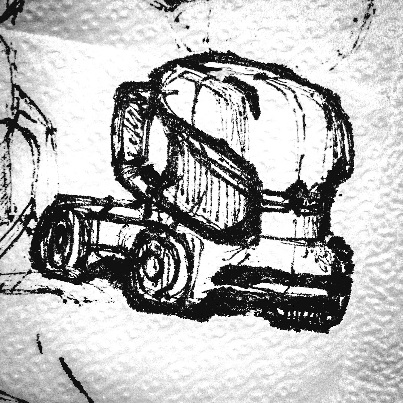 Hand drawn，automobile，draft，elephant，