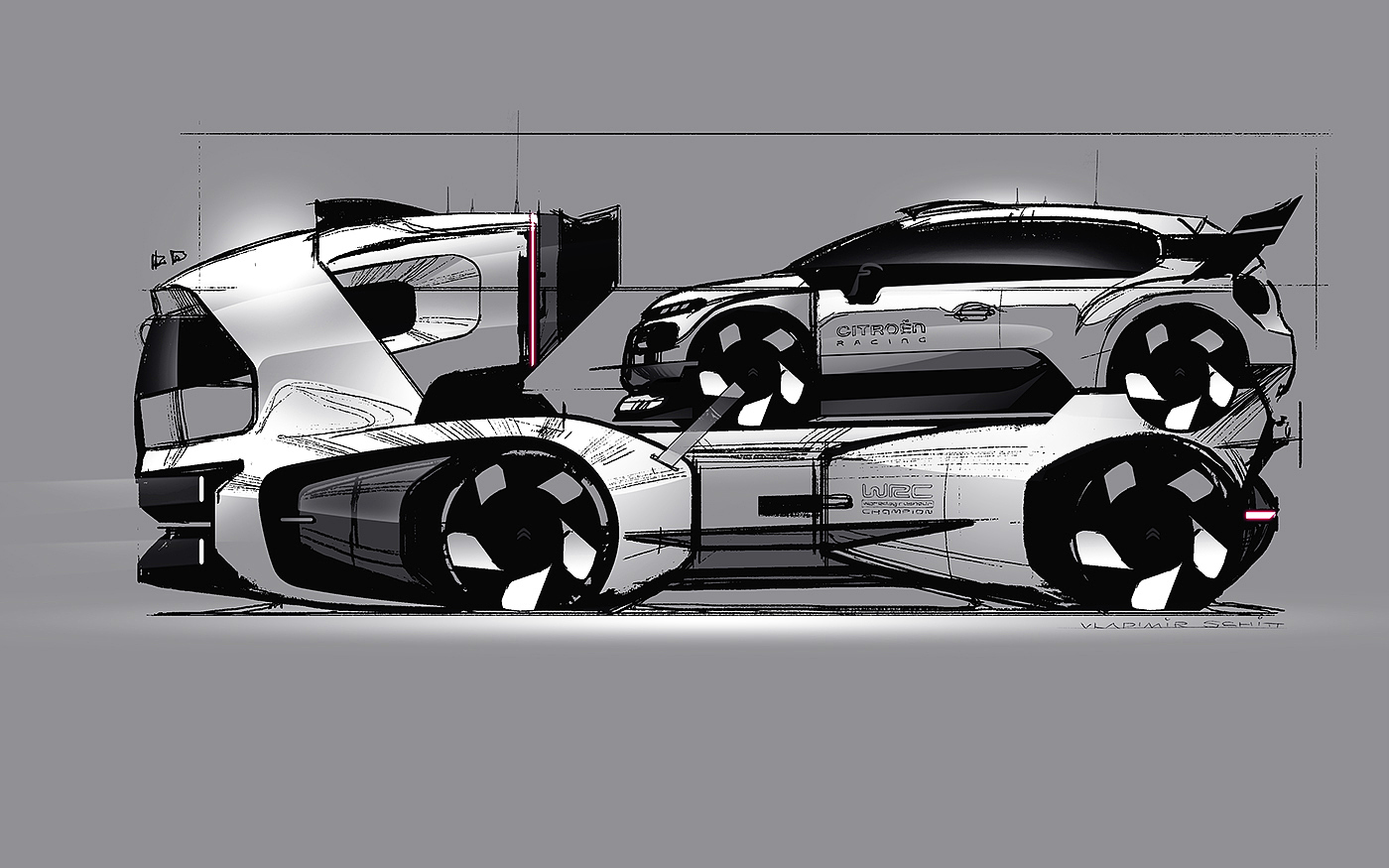 Hand drawn，automobile，draft，elephant，
