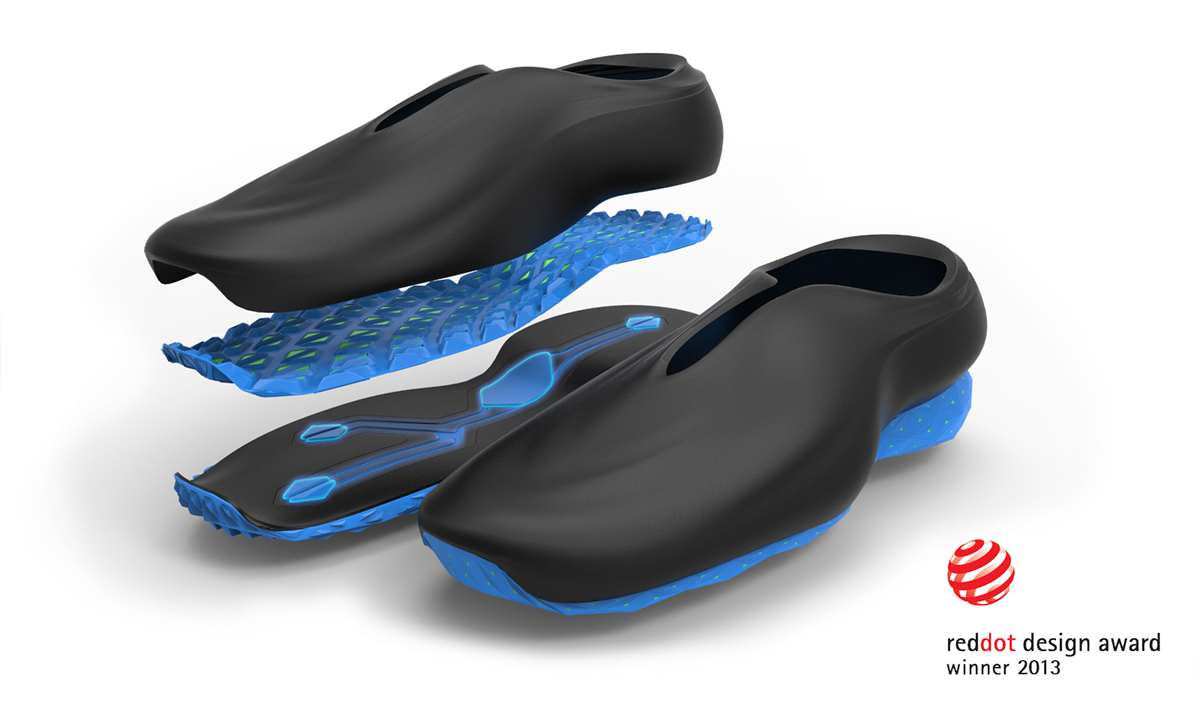 2013 red dot award，sole，run，motion，protect，