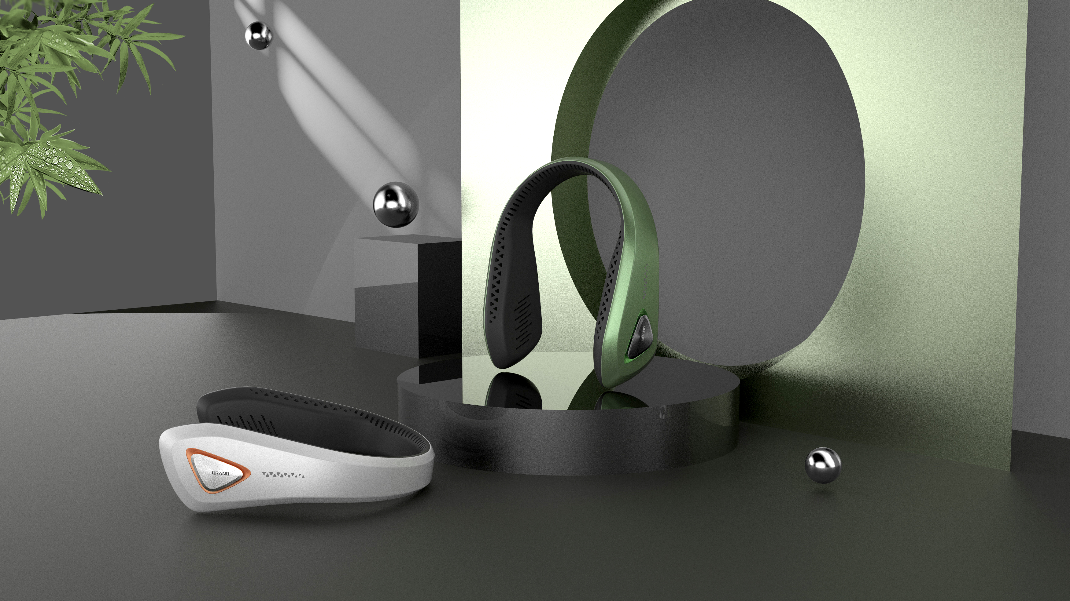 Hanging neck fan design，