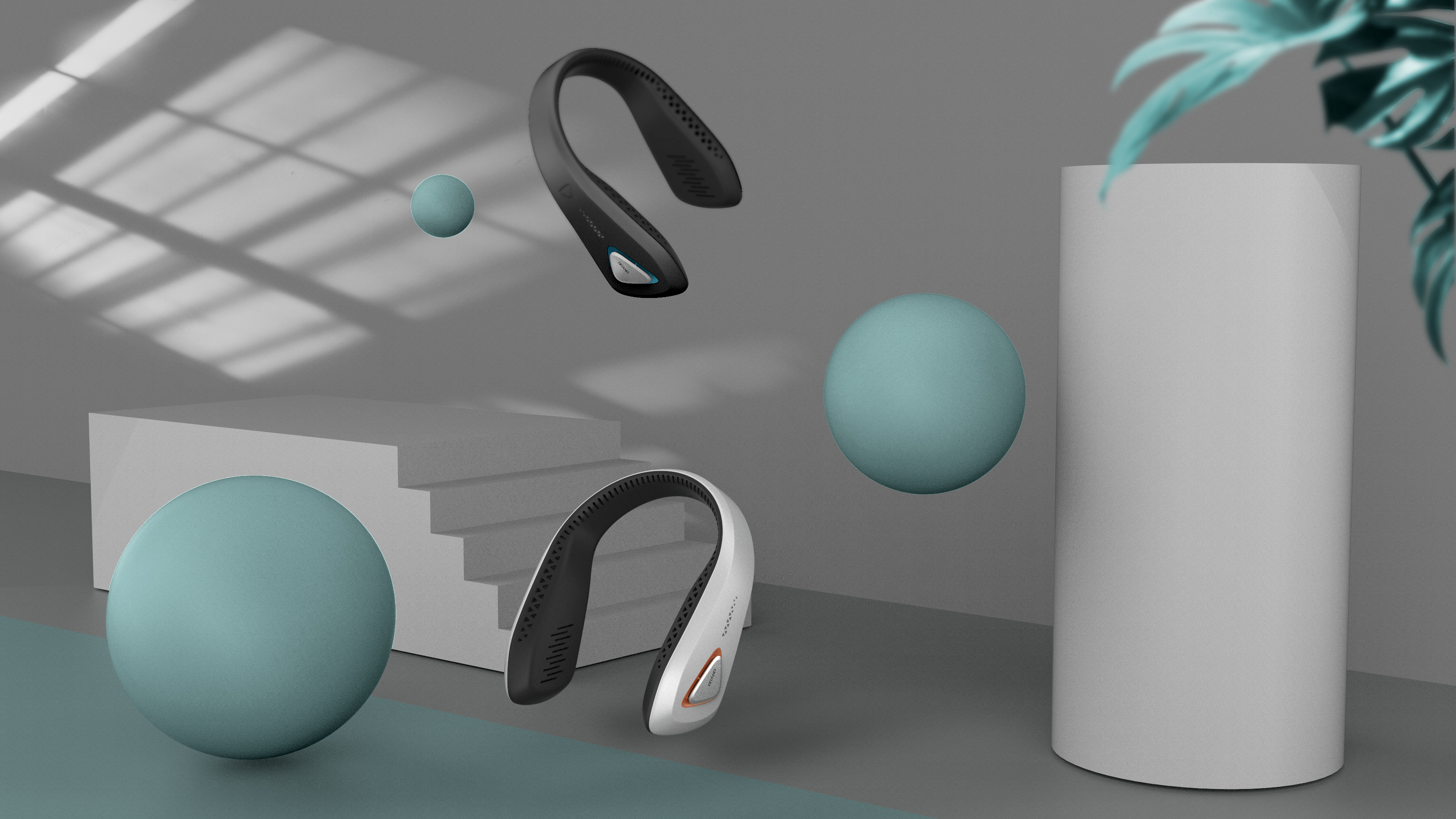 Hanging neck fan design，