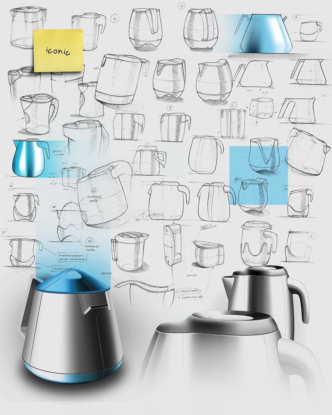 Hand drawn，kettle，line，Kitchen appliances，
