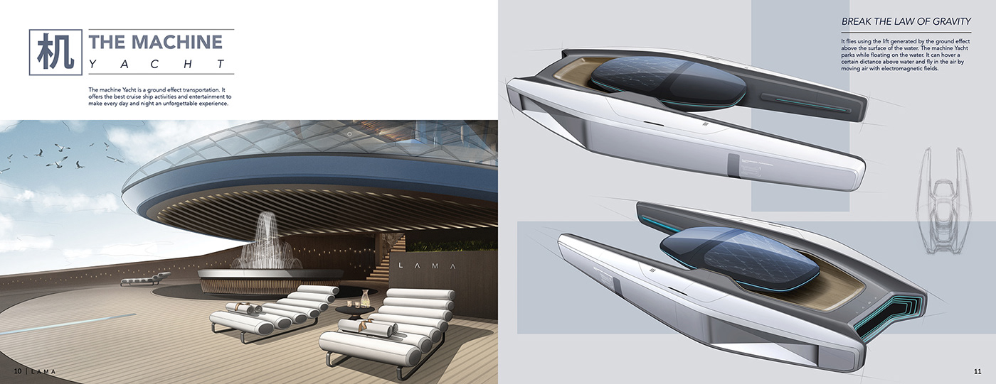 industrial design，yacht，Magnetic suspension，High-tech，