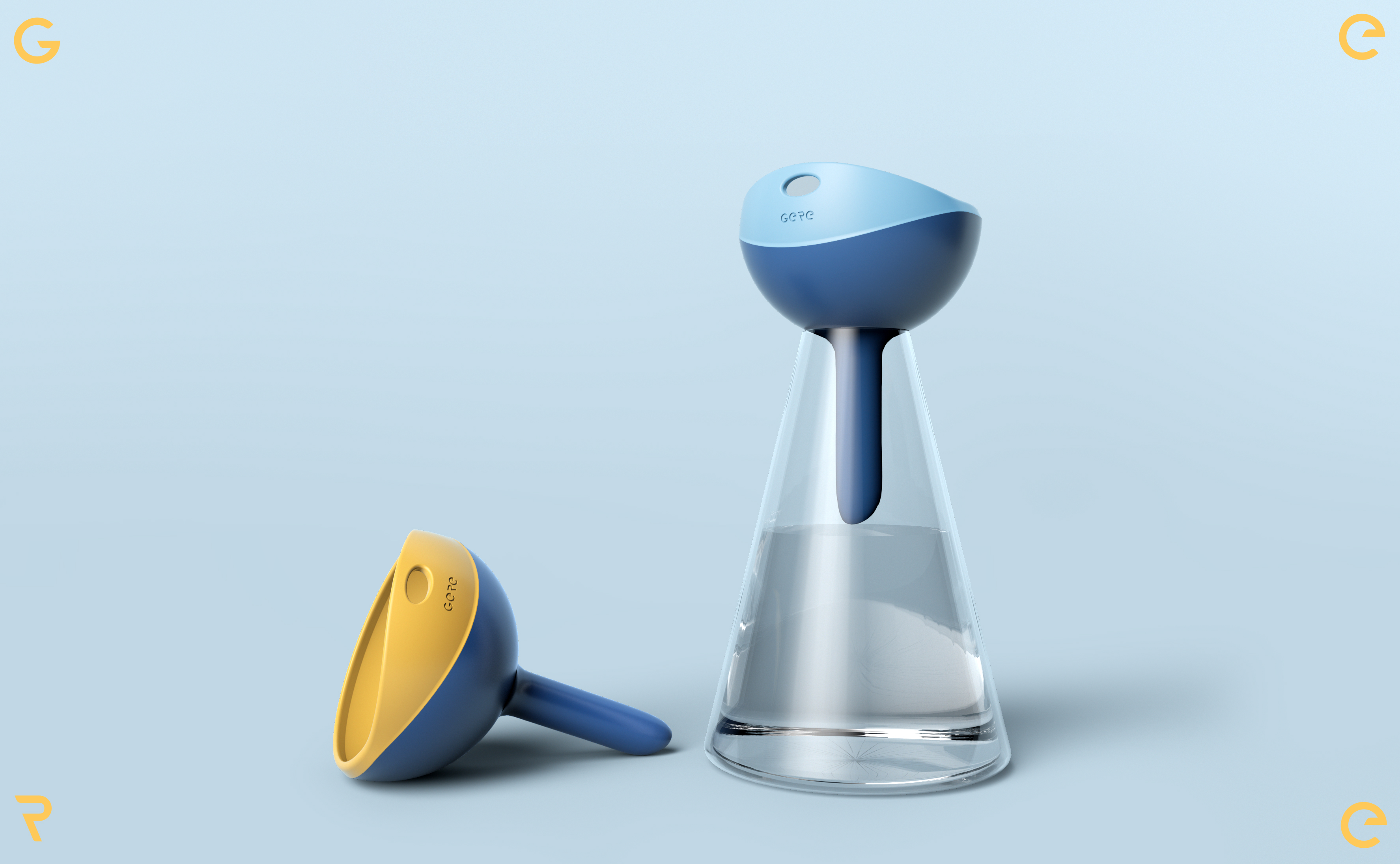 Grey design，Kitchen supplies，funnel，Color contrast design，Geometric design，