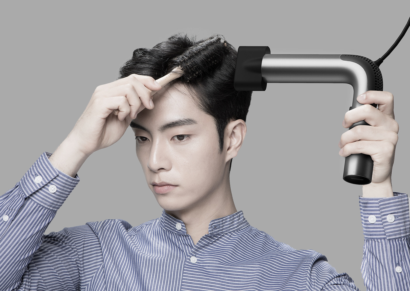 hair drier，Cylindrical design，Shooting，