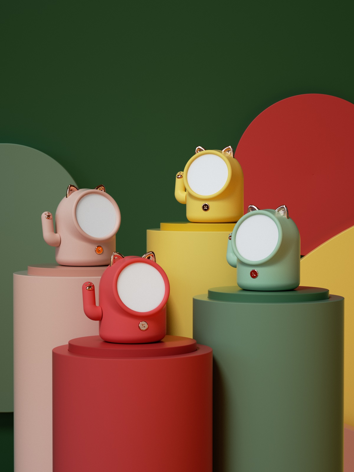 Night lights，Waving cat，