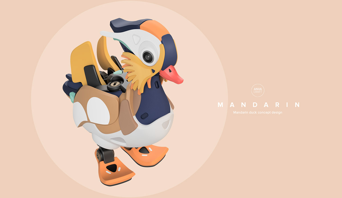 Mandarin Duck，robot，Anton Valishin，