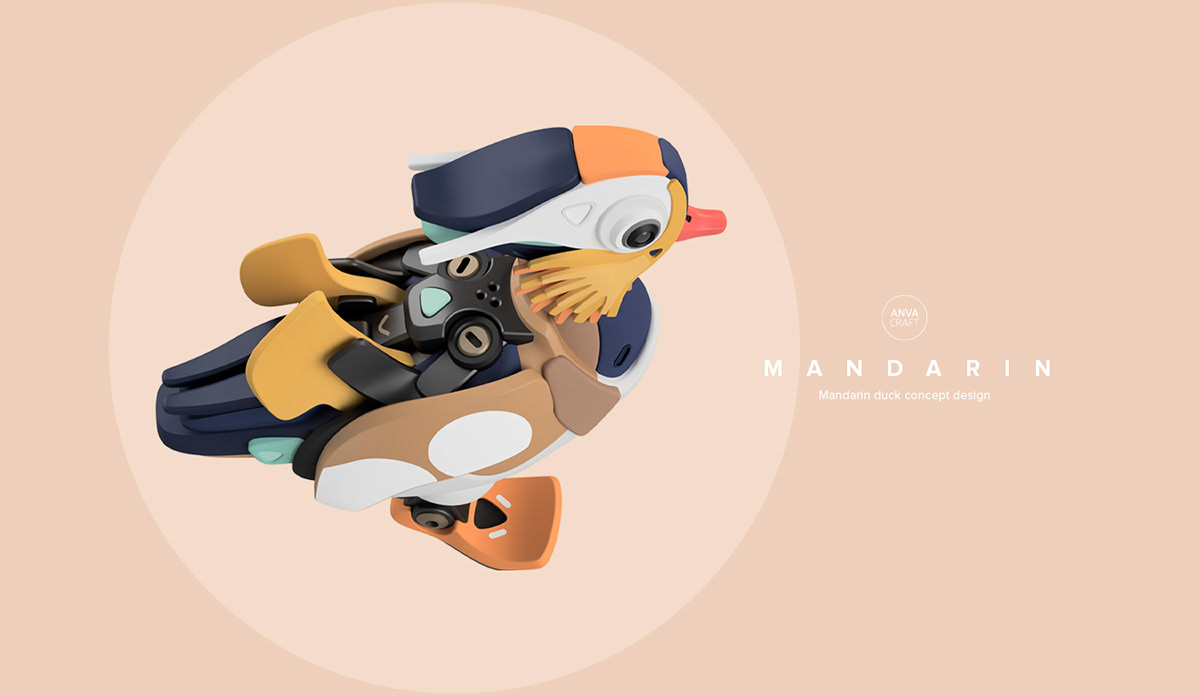 Mandarin Duck，robot，Anton Valishin，