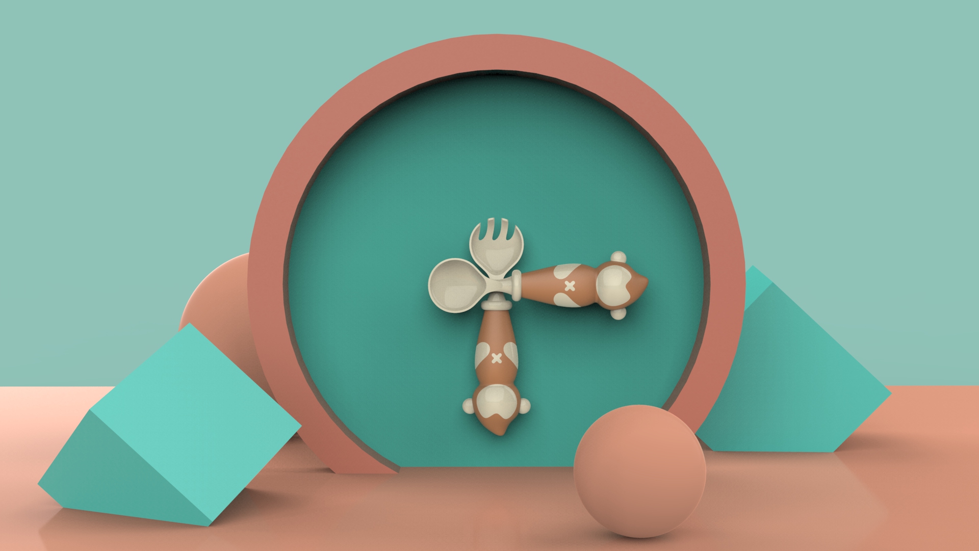 Children's fork spoon，