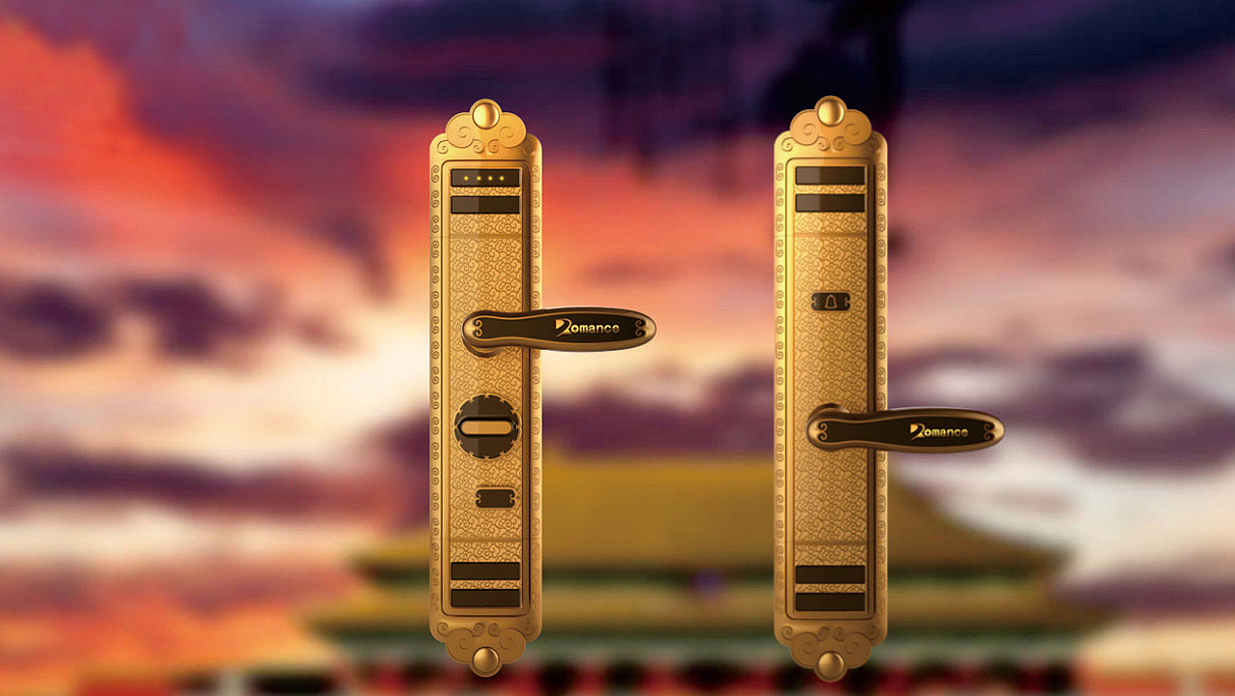 Door lock design，Intelligent door lock design，Chinese style intelligent door lock design，