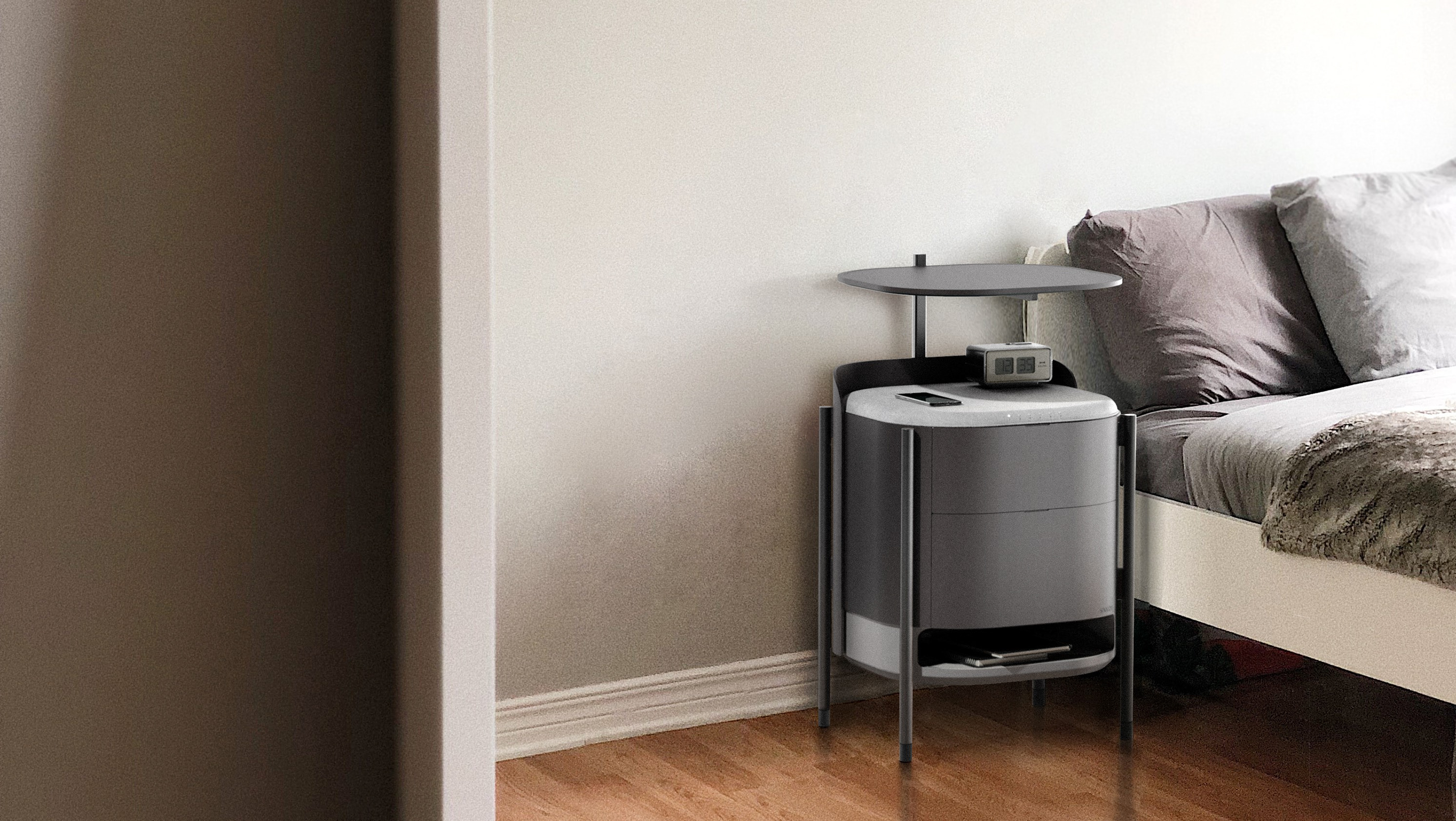 ，bedside cupboard，furniture，Wireless charging technology，