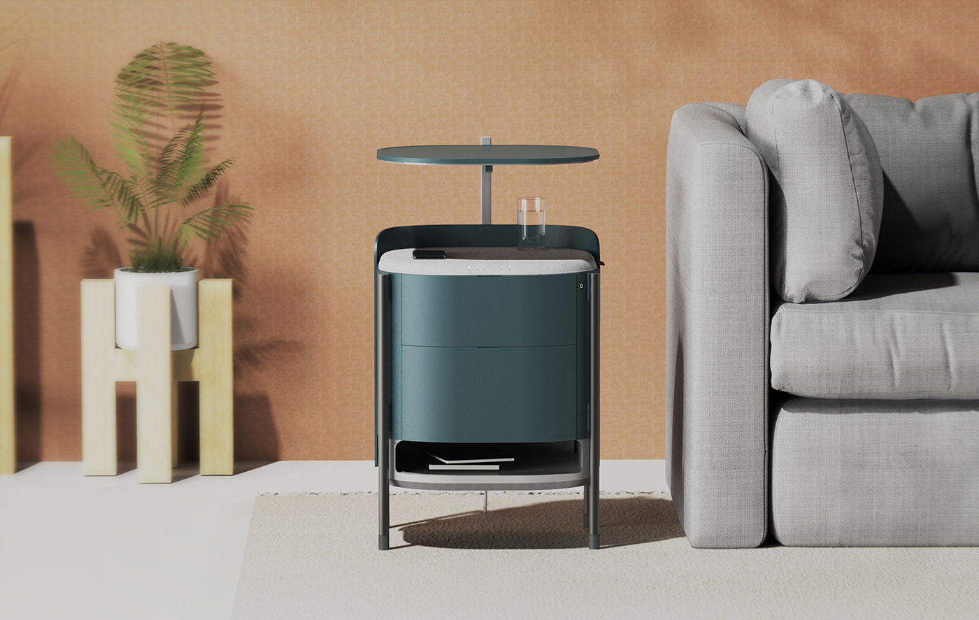 ，bedside cupboard，furniture，Wireless charging technology，