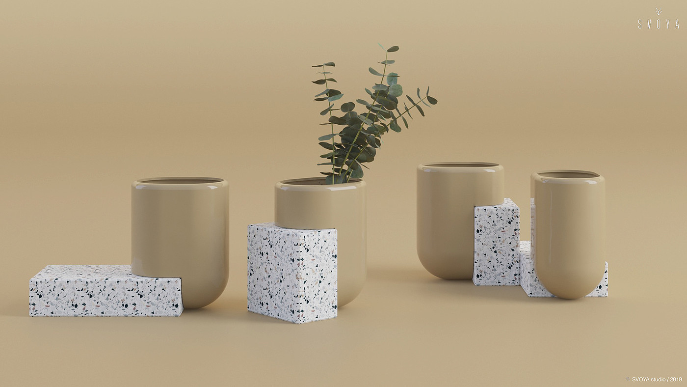 vase，Potted plants，decorate，