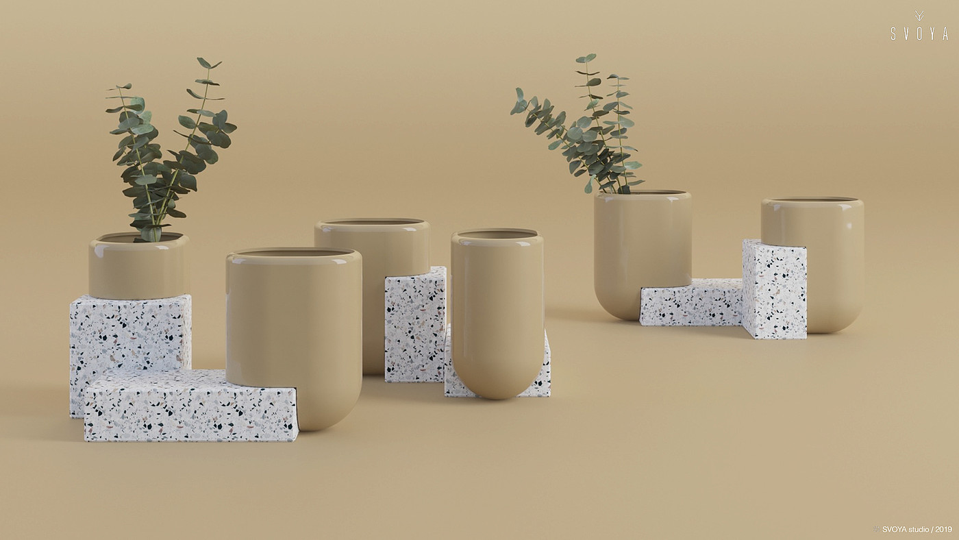 vase，Potted plants，decorate，