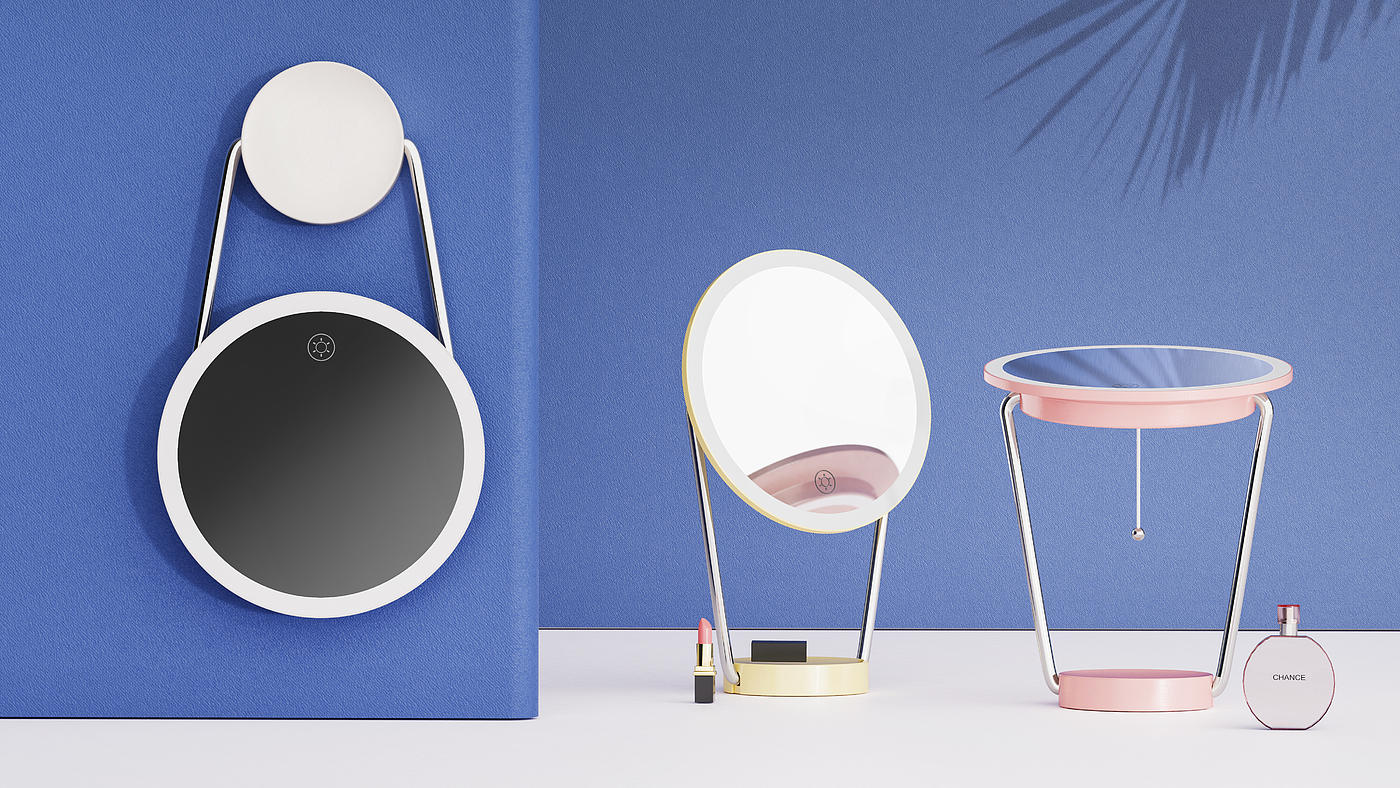 Intelligent cosmetic mirror，Table lamp mirror，