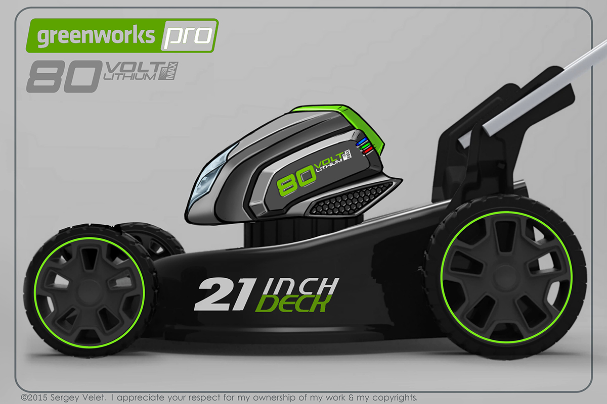 Sergey Velet，lawn mower，lawn，Hand drawn，design sketch，