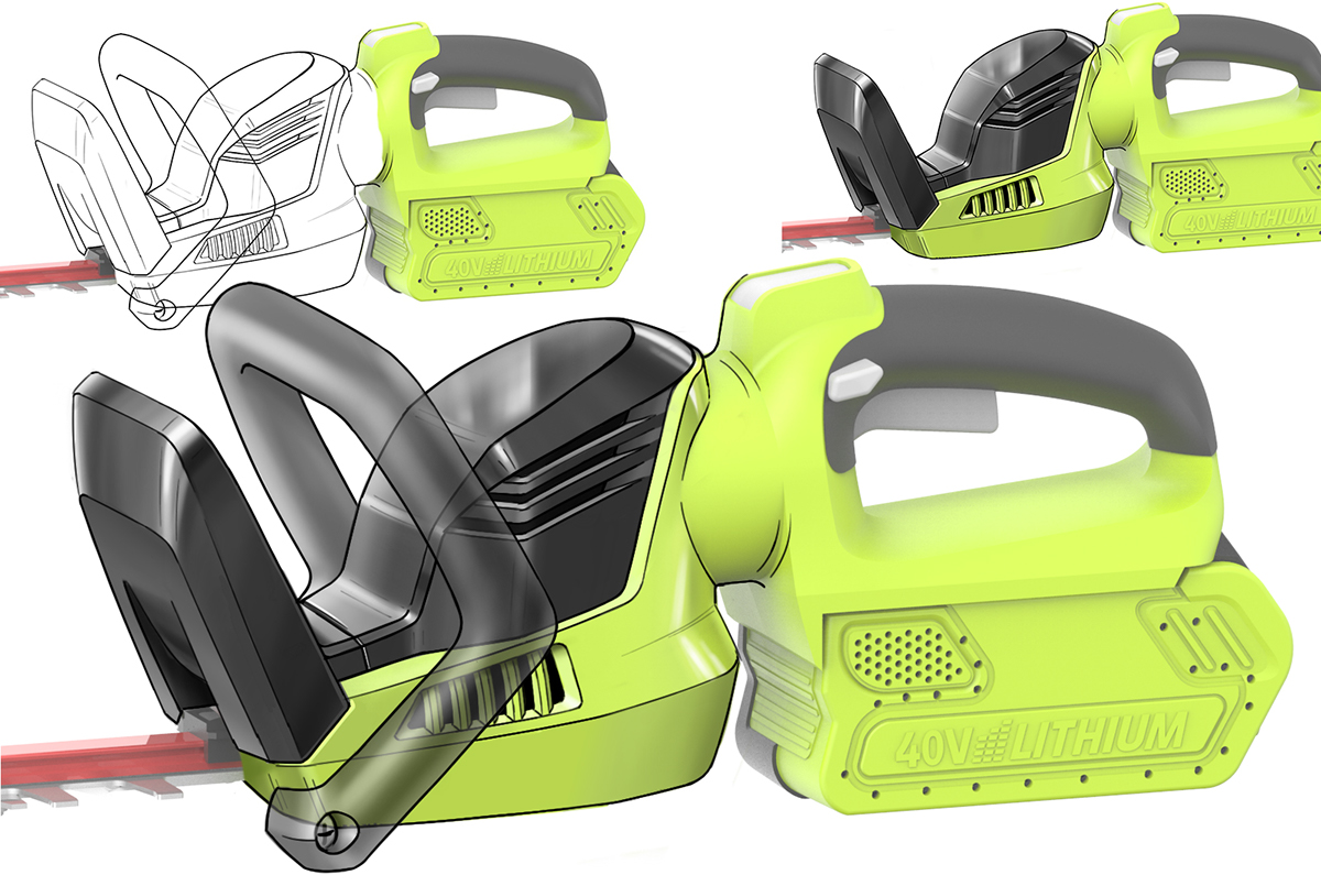 Sergey Velet，lawn mower，lawn，Hand drawn，design sketch，