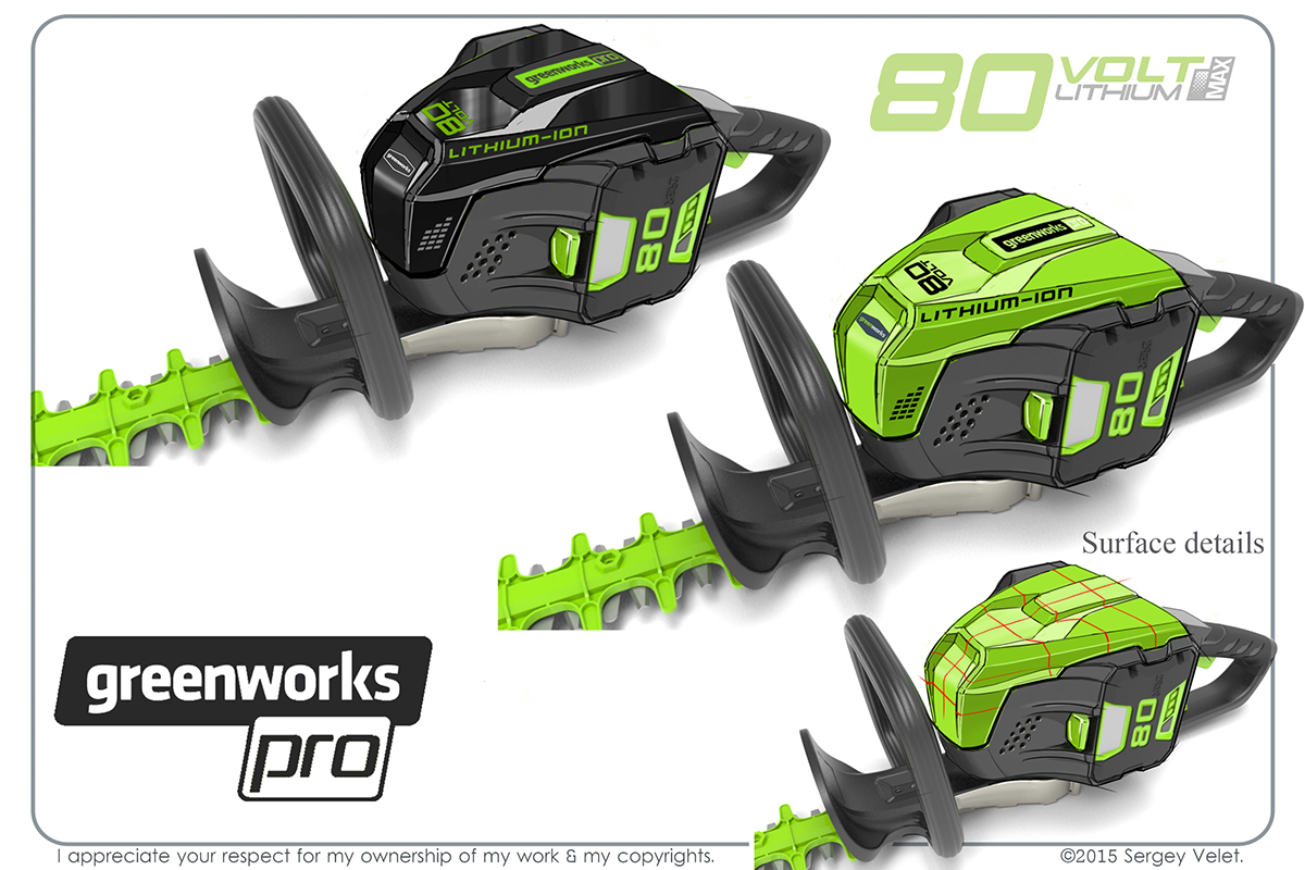 Sergey Velet，lawn mower，lawn，Hand drawn，design sketch，