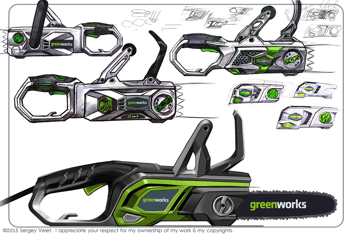 Sergey Velet，lawn mower，lawn，Hand drawn，design sketch，