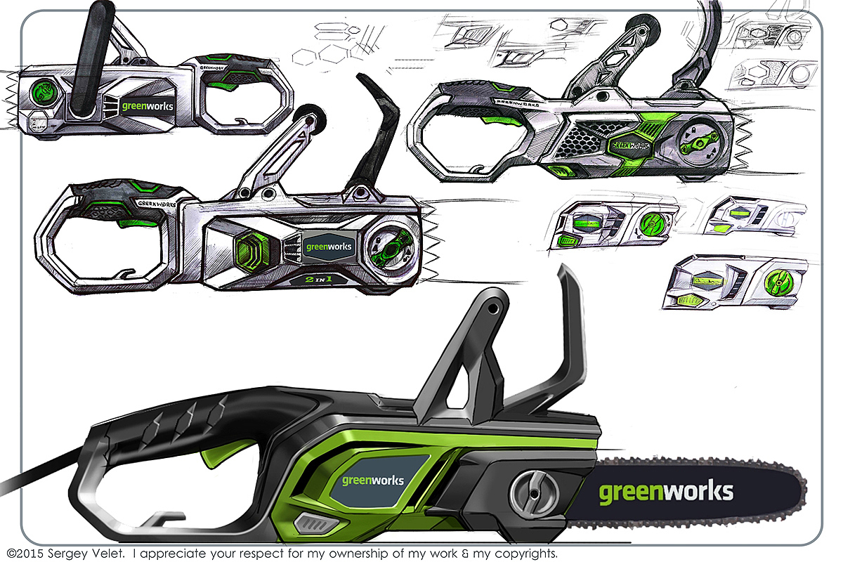 Sergey Velet，lawn mower，lawn，Hand drawn，design sketch，