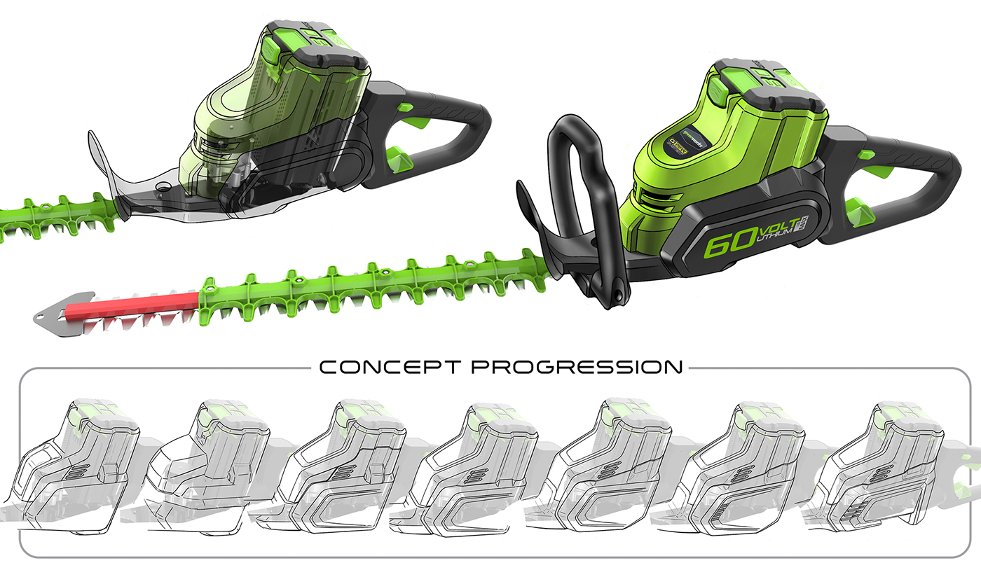Sergey Velet，lawn mower，lawn，Hand drawn，design sketch，