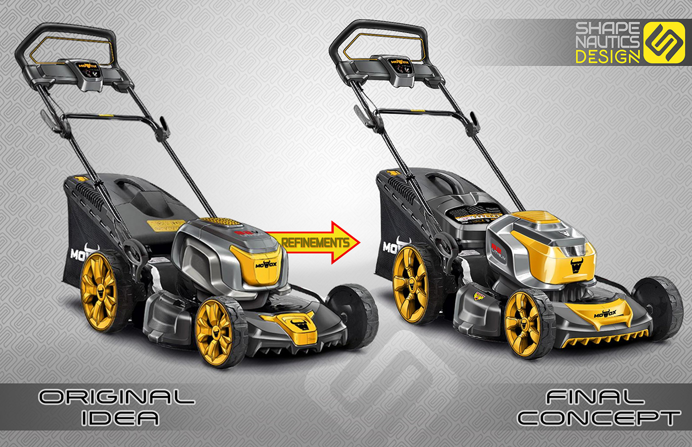 Sergey Velet，lawn mower，lawn，Hand drawn，design sketch，