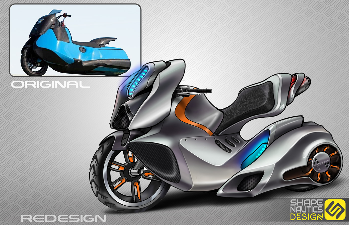 Sergey Velet，lawn mower，lawn，Hand drawn，design sketch，