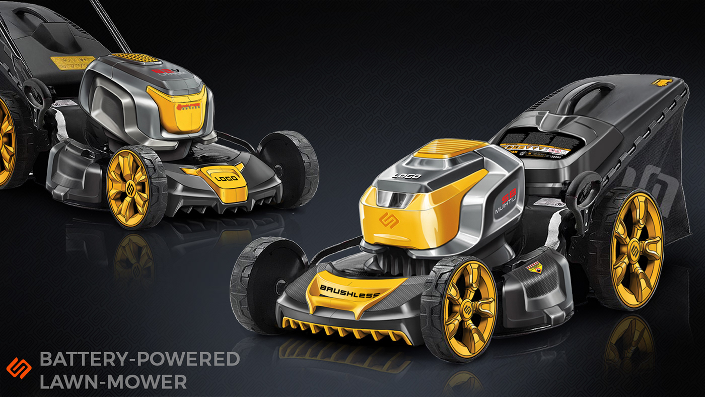 Sergey Velet，lawn mower，lawn，Hand drawn，design sketch，