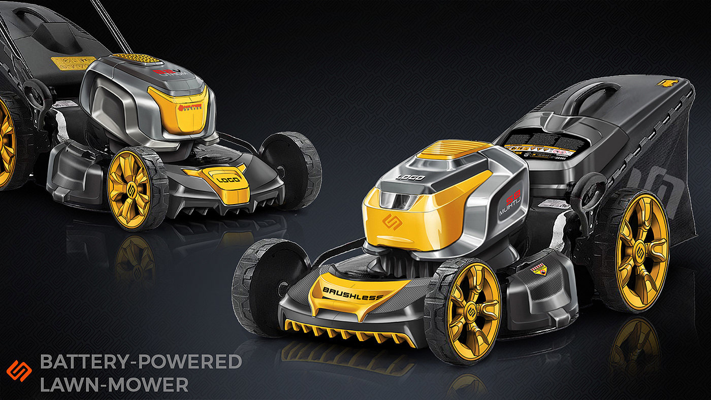 Sergey Velet，lawn mower，lawn，Hand drawn，design sketch，
